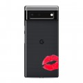 Полупрозрачный дизайнерский пластиковый чехол для Google Pixel 6 Прозрачные поцелуи
