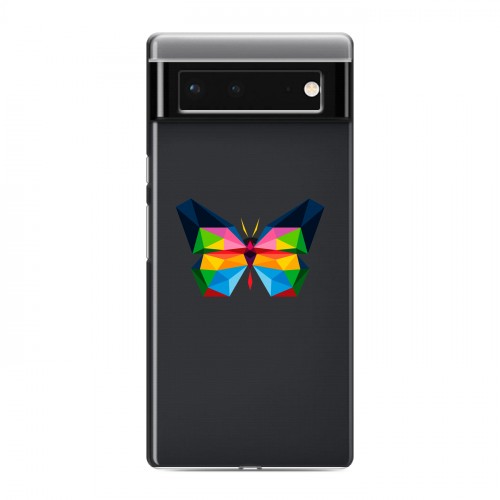 Полупрозрачный дизайнерский пластиковый чехол для Google Pixel 6 прозрачные Бабочки 