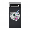 Полупрозрачный дизайнерский силиконовый чехол для Google Pixel 6 Прозрачные кошки
