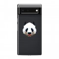 Полупрозрачный дизайнерский силиконовый чехол для Google Pixel 6 Прозрачные панды - смайлики