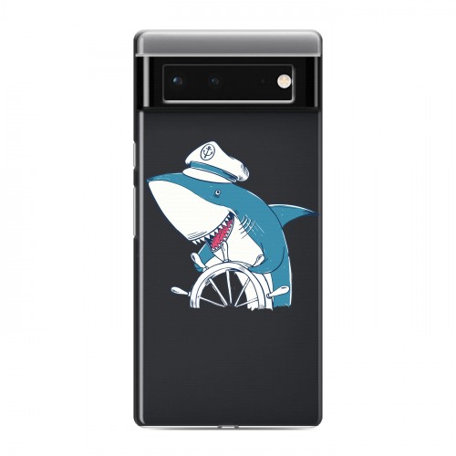Полупрозрачный дизайнерский силиконовый чехол для Google Pixel 6 Прозрачные акулы