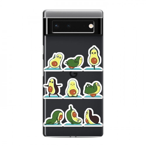 Полупрозрачный дизайнерский пластиковый чехол для Google Pixel 6 Йога авокадо