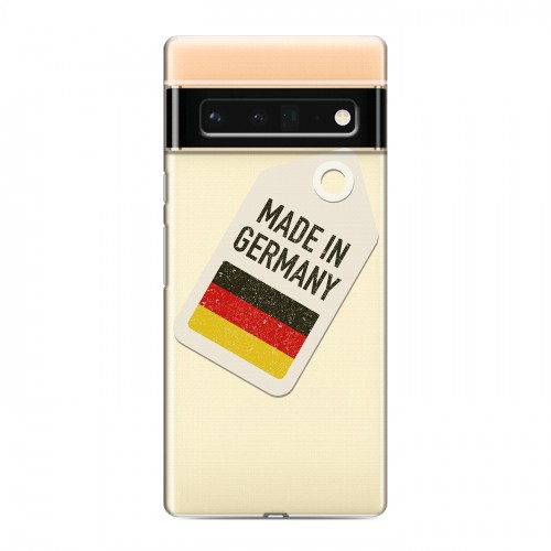 Полупрозрачный дизайнерский силиконовый с усиленными углами чехол для Google Pixel 6 Pro Флаг Германии