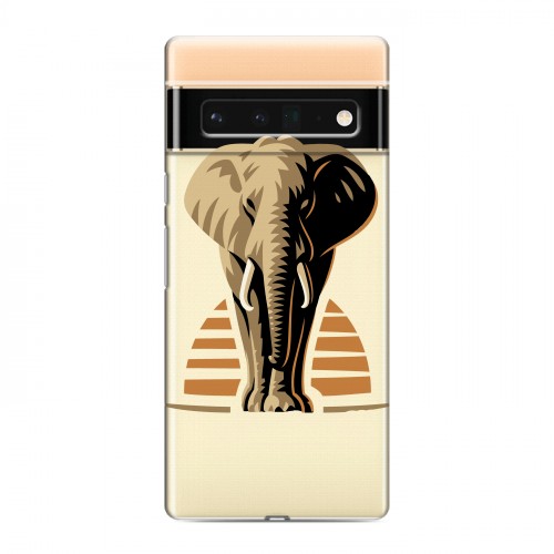 Полупрозрачный дизайнерский силиконовый чехол для Google Pixel 6 Pro Прозрачные слоны