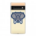 Полупрозрачный дизайнерский силиконовый с усиленными углами чехол для Google Pixel 6 Pro Прозрачные слоны