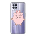 Полупрозрачный дизайнерский пластиковый чехол для Realme 8i Прозрачные свинки