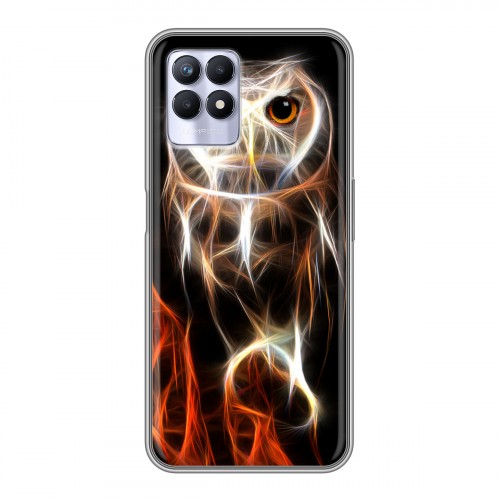 Дизайнерский силиконовый чехол для Realme 8i Пламенные животные