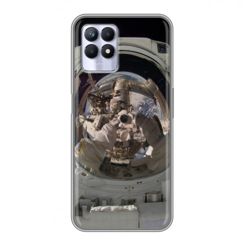 Дизайнерский силиконовый чехол для Realme 8i Космонавт