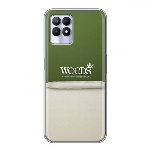 Дизайнерский силиконовый с усиленными углами чехол для Realme 8i Weeds