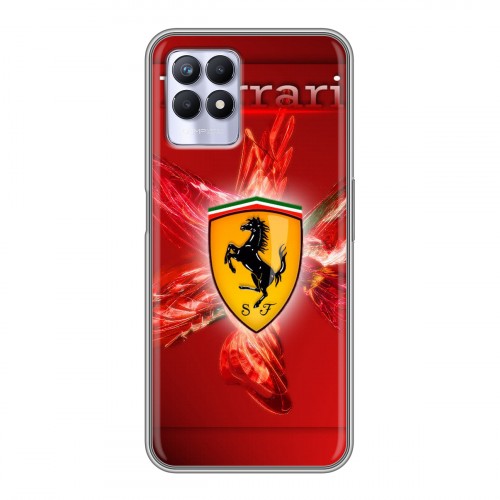 Дизайнерский силиконовый с усиленными углами чехол для Realme 8i Ferrari