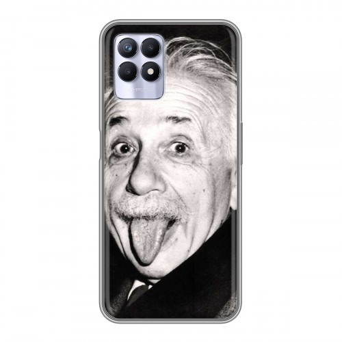 Дизайнерский силиконовый чехол для Realme 8i Альберт Эйнштейн