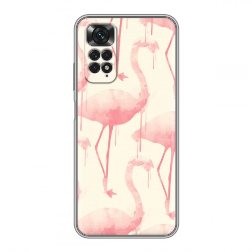 Дизайнерский силиконовый чехол для Xiaomi Redmi Note 11 Розовые фламинго