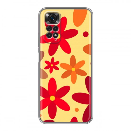 Дизайнерский силиконовый чехол для Xiaomi Redmi Note 11 Бежевые цветы