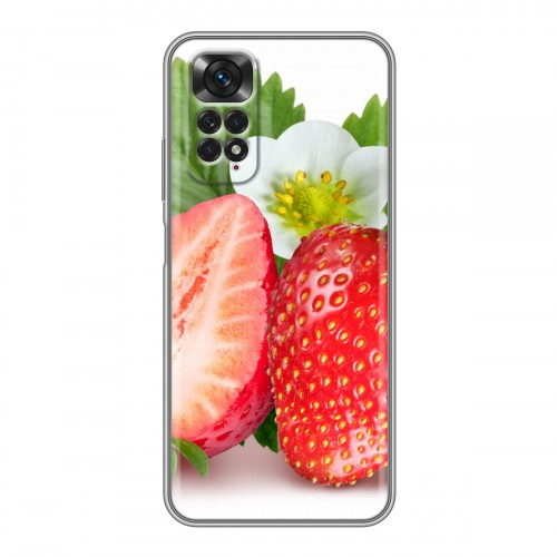 Дизайнерский силиконовый чехол для Xiaomi Redmi Note 11 Клубника