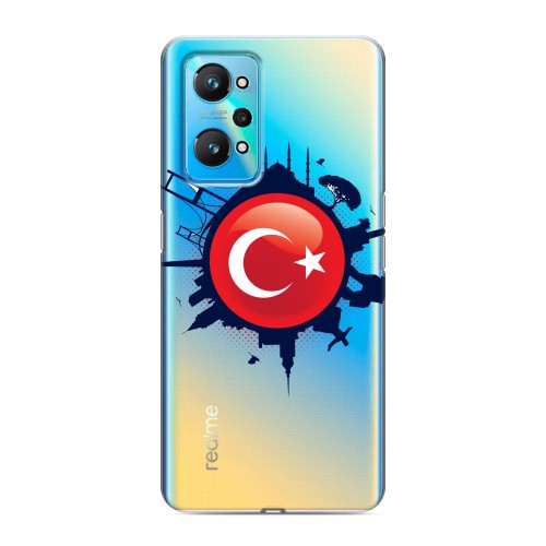 Полупрозрачный дизайнерский пластиковый чехол для Realme GT Neo 2 Флаг Турции