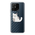 Полупрозрачный дизайнерский пластиковый чехол для Realme Narzo 50A Прозрачные кошки