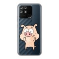 Полупрозрачный дизайнерский пластиковый чехол для Realme Narzo 50A Прозрачные свинки