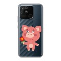 Полупрозрачный дизайнерский пластиковый чехол для Realme Narzo 50A Прозрачные свинки