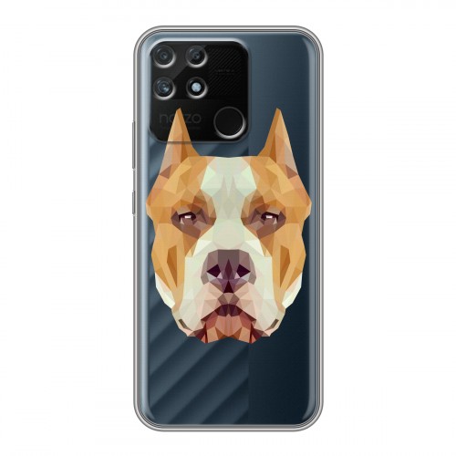 Полупрозрачный дизайнерский пластиковый чехол для Realme Narzo 50A Прозрачные собаки