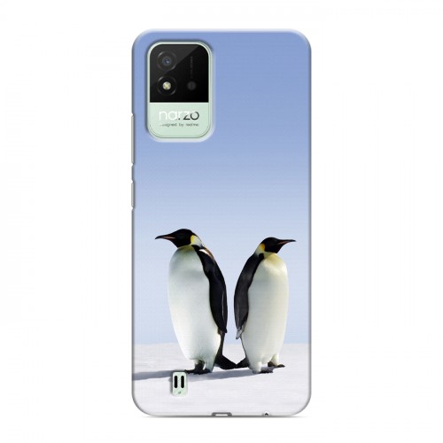Дизайнерский силиконовый с усиленными углами чехол для Realme Narzo 50i Пингвины