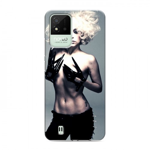 Дизайнерский силиконовый с усиленными углами чехол для Realme Narzo 50i Леди Гага