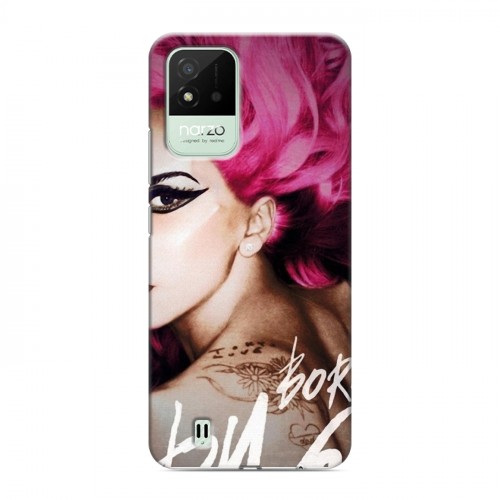 Дизайнерский силиконовый с усиленными углами чехол для Realme Narzo 50i Леди Гага