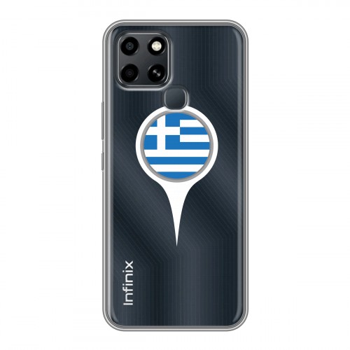 Полупрозрачный дизайнерский пластиковый чехол для Infinix Smart 6 флаг греции