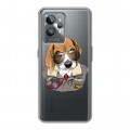Полупрозрачный дизайнерский силиконовый с усиленными углами чехол для Realme GT2 Pro Прозрачные собаки