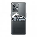 Полупрозрачный дизайнерский силиконовый с усиленными углами чехол для Realme GT2 Pro Прозрачный дрифт