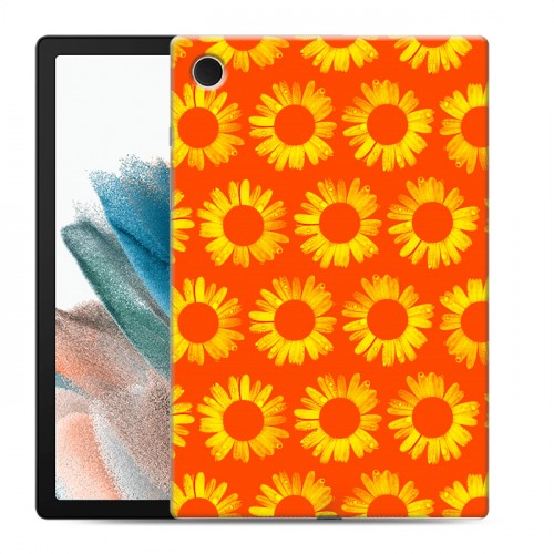 Дизайнерский силиконовый чехол для Samsung Galaxy Tab A8 10.5 (2021) Монохромные цветы
