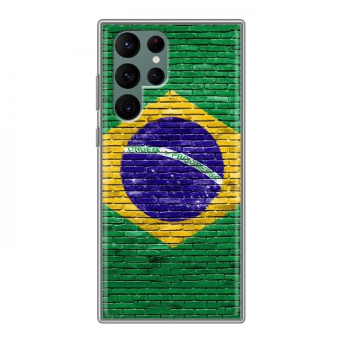 Дизайнерский пластиковый чехол для Samsung Galaxy S22 Ultra Флаг Бразилии