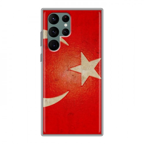 Дизайнерский пластиковый чехол для Samsung Galaxy S22 Ultra Флаг Турции