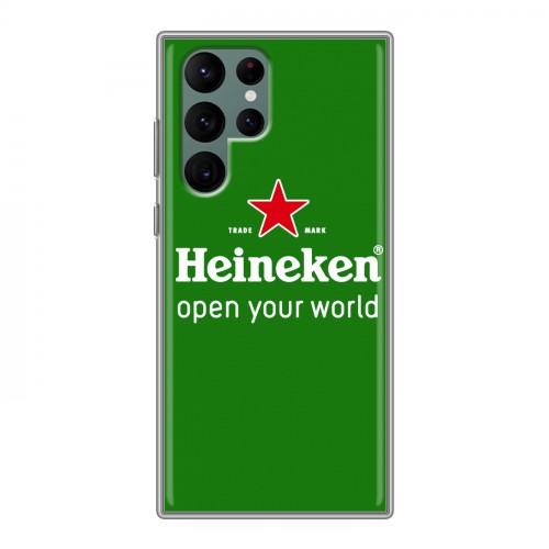 Дизайнерский пластиковый чехол для Samsung Galaxy S22 Ultra Heineken