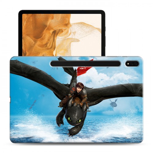 Дизайнерский силиконовый чехол для Samsung Galaxy Tab S8 Plus Как приручить дракона