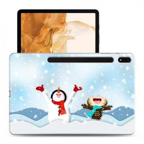 Дизайнерский силиконовый чехол для Samsung Galaxy Tab S8 Plus Снеговик