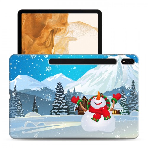 Дизайнерский силиконовый чехол для Samsung Galaxy Tab S8 Plus Снеговик