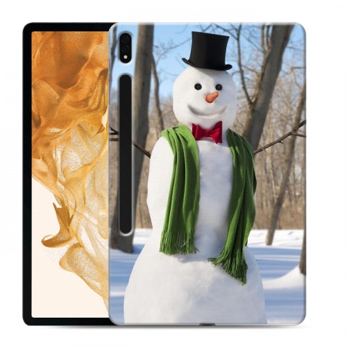 Дизайнерский силиконовый чехол для Samsung Galaxy Tab S8 Plus Снеговики
