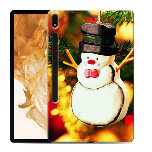 Дизайнерский силиконовый чехол для Samsung Galaxy Tab S8 Plus Снеговики