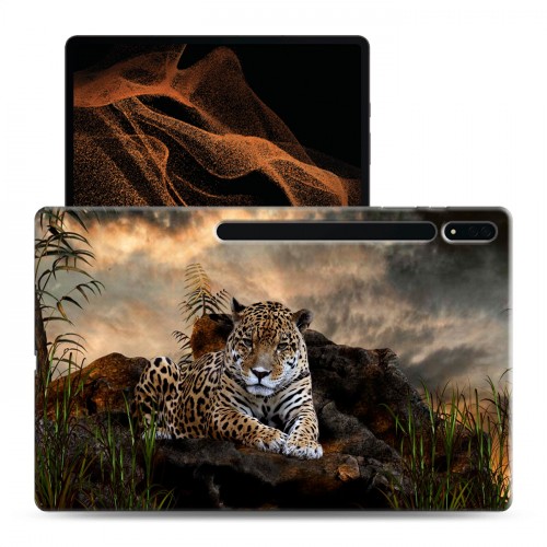 Дизайнерский силиконовый чехол для Samsung Galaxy Tab S8 Ultra Леопард