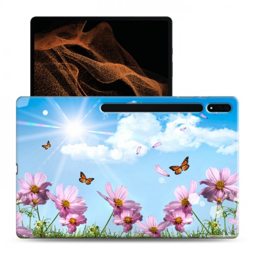 Дизайнерский силиконовый чехол для Samsung Galaxy Tab S8 Ultra Бабочки