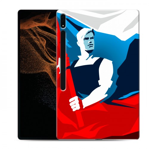Дизайнерский силиконовый чехол для Samsung Galaxy Tab S8 Ultra Российский флаг