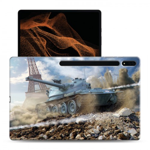 Дизайнерский силиконовый чехол для Samsung Galaxy Tab S8 Ultra Танки