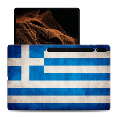Дизайнерский силиконовый чехол для Samsung Galaxy Tab S8 Ultra флаг греции