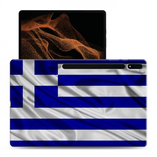 Дизайнерский силиконовый чехол для Samsung Galaxy Tab S8 Ultra флаг греции