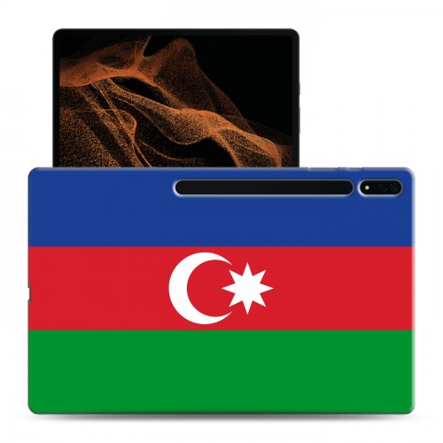 Дизайнерский силиконовый чехол для Samsung Galaxy Tab S8 Ultra Флаг Азербайджана