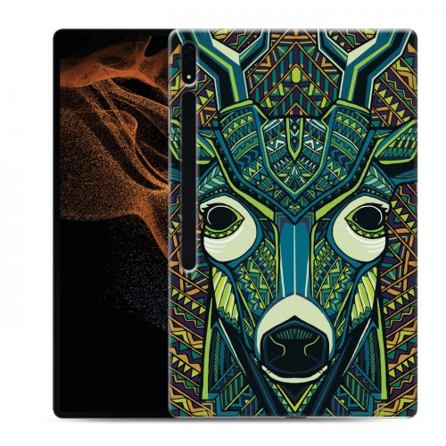 Дизайнерский силиконовый чехол для Samsung Galaxy Tab S8 Ultra Животные ацтеков