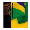 Дизайнерский силиконовый чехол для Samsung Galaxy Tab S8 Ultra Флаг Бразилии