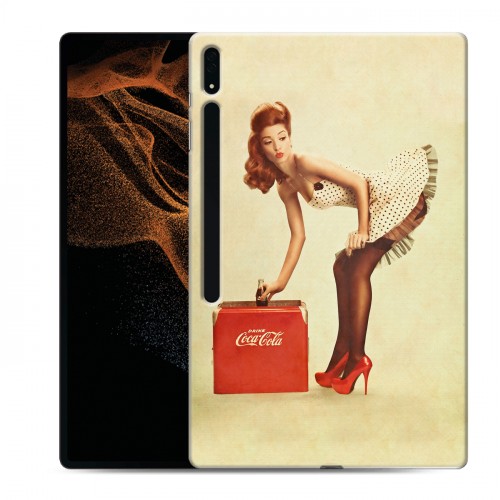 Дизайнерский силиконовый чехол для Samsung Galaxy Tab S8 Ultra Coca-cola