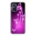 Дизайнерский пластиковый чехол для Realme 9i Бабочки фиолетовые