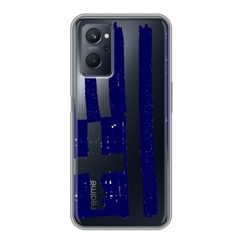 Полупрозрачный дизайнерский силиконовый с усиленными углами чехол для Realme 9i флаг греции